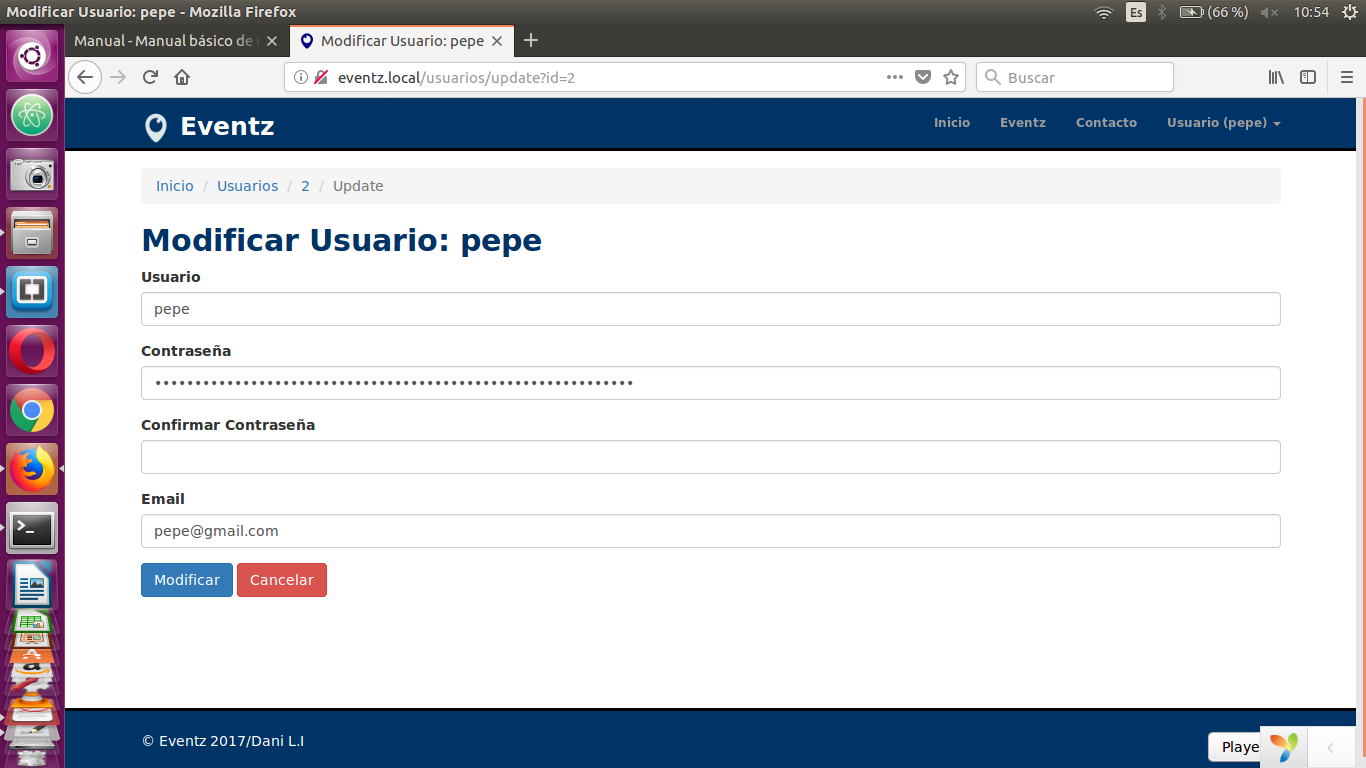 Modificar datos